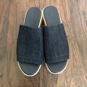 Vince Denim Platform Slide